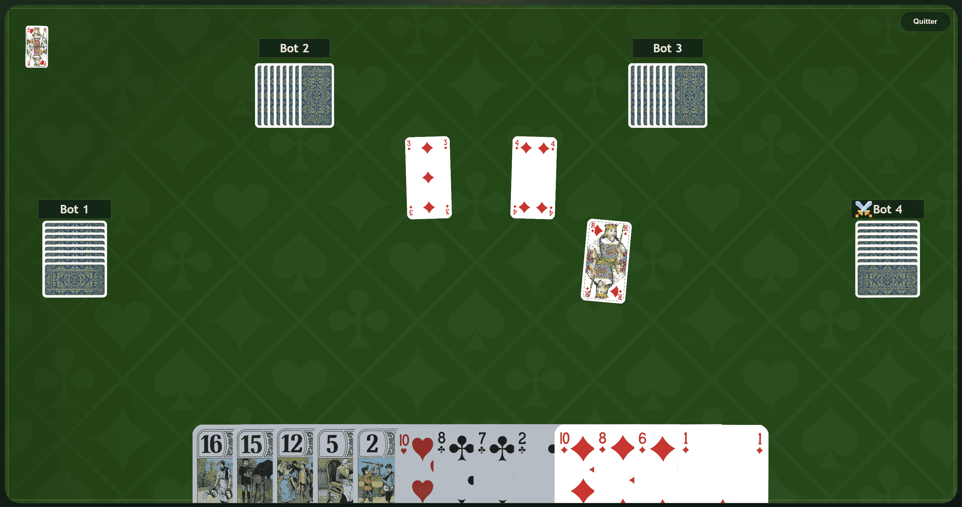 Table de jeu du Tarot en ligne